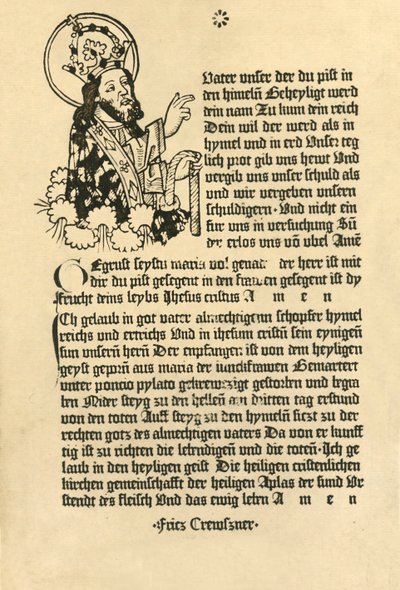 Den Allsmäktige, med Paternoster, Ave Maria och Credo på tyska, 1915. av Unbekannt