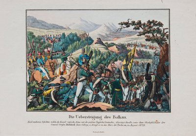 Armén av Graf Ivan Ivanovich Diebitsch som korsar Balkan, ca. 1830 av Unbekannt