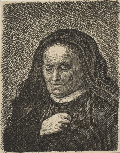 Konstnärens mor med handen på bröstet, 1700-talet., 1700-talet. av Unbekannt