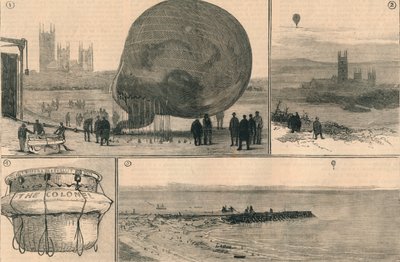 Den försökte ballongresan över kanalen, 1882. av Unbekannt