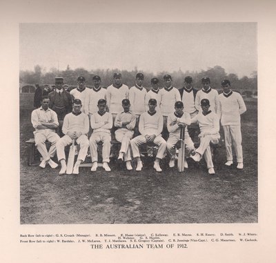 Det australiska cricketlaget 1912 av Unbekannt
