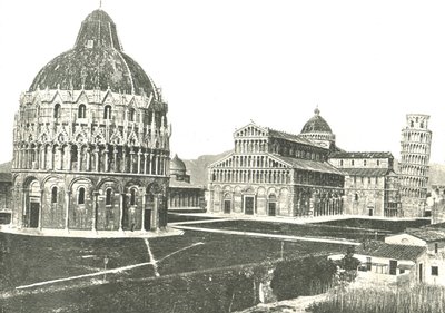 Baptisteriet, katedralen och lutande tornet, Pisa, Italien, 1895. av Unbekannt