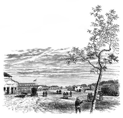 Kasernen i Meerut, Indien, ca 1850-talet, 1888 av Unbekannt