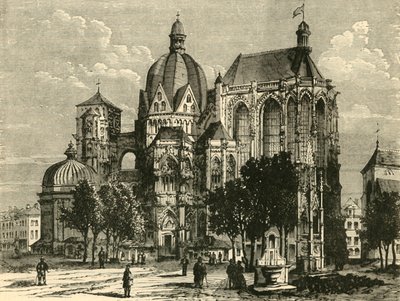 Basilikan i Aachen, eller Aix-La-Chapelle, 1890. av Unbekannt