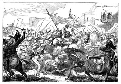 Slaget vid Gujerat, 1800-talet av Unbekannt