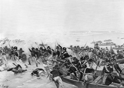 Slaget vid Aboukir, Egypten, 1801 av Unbekannt