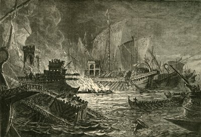 Slaget vid Actium, 1890. av Unbekannt