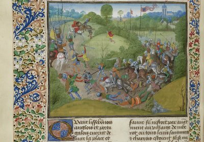 Slaget vid Aljubarrota den 14 augusti 1385, ca 1470-1475. av Unbekannt