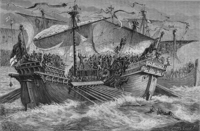 Slaget vid Dover, 24 augusti 1217, c1880 av Unbekannt