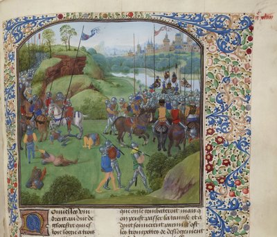 Slaget vid Radcot Bridge den 19 december 1387, ca 1470-1475. av Unbekannt