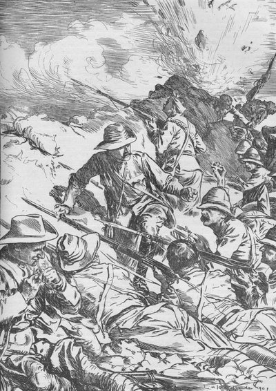 Slaget vid Spion Kop, Boerkriget, Sydafrika, 1900 1906 av Unbekannt