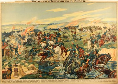 Slaget vid floden Vistula, 1915 av Unbekannt