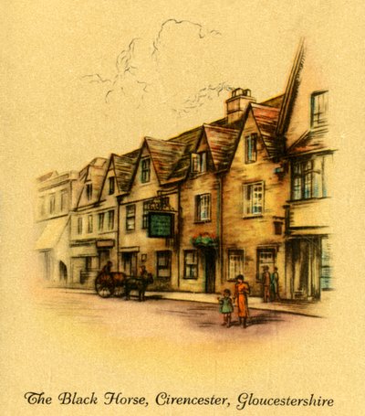 Den svarta hästen, Cirencester, Gloucestershire, 1936. av Unbekannt