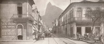 Botafogo-änden av den fashionabla Rua Sao Clemente. Corcovado i fjärran, 1914 av Unbekannt