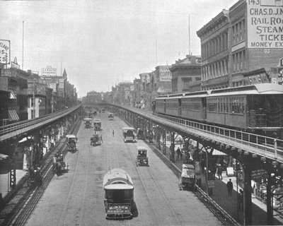 The Bowery, tittar norrut, New York, USA, c1900. av Unbekannt