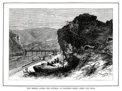 Bron över Potomac vid Harpers Ferry, West Virginia, USA, 1877 av Unbekannt