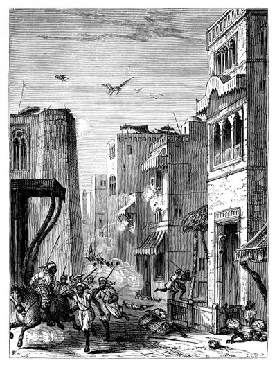 De brittiska trupperna kommer in i Multan, 1800-talet av Unbekannt