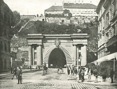 Budaslotttunneln, Budapest, Österrike-Ungern, 1895. av Unbekannt