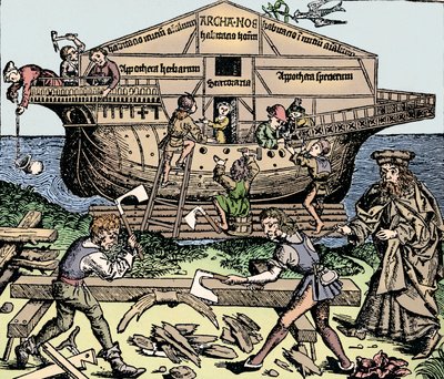 The Building of the Ark övervakad av Noah, 1493, 1903 av Unbekannt
