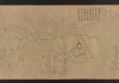 Cai Wenjis fångenskap, Mingdynastin, 1300-1400-talet. av Unbekannt