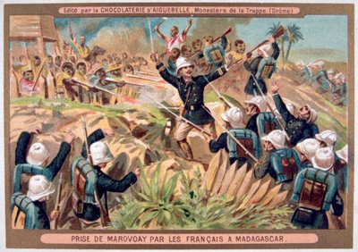 Fransmännens fångst av Marovoay, Madagaskar, 1800- och 1900-talet av Unbekannt