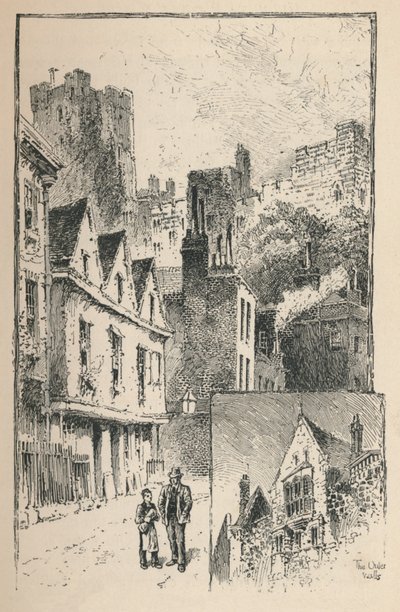 Slottet från Thames Street. En bit av ytterväggarna, 1895 av Unbekannt