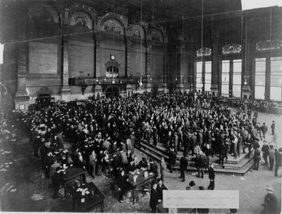 Chicago Board of Trade i session, c. 1900 av Unbekannt