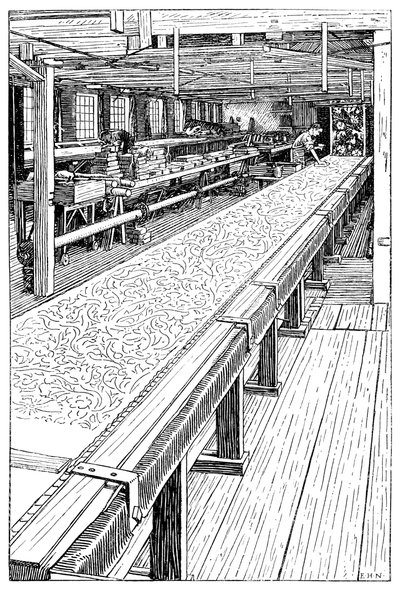 The Chintz Printing Room, Merton Abbey Mills, London, 1899 av Unbekannt