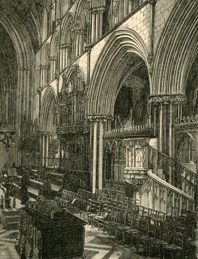 Kören i Worcester Cathedral, 1898. av Unbekannt