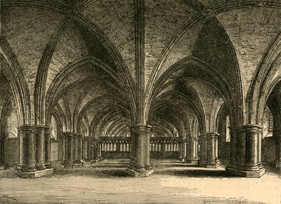 The Church of St. Faith, The Crypt of Old St. Pauls, från en vy av Hollar, 1897. av Unbekannt