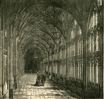 The Cloisters of Gloucester Cathedral, 1898. av Unbekannt