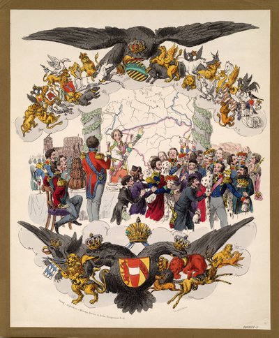 Wienerkongressen karikatyr, 1815 av Unbekannt