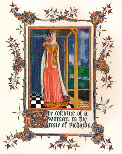 En kvinnas kostym på Richard II:s tid, c1300-talet, 1904 av Unbekannt