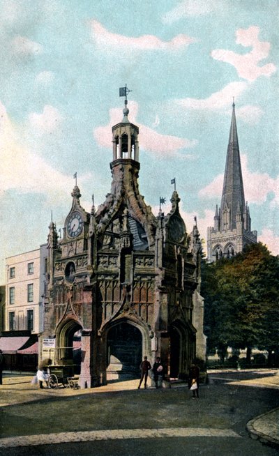 The Cross and Cathedral, Chichester, West Sussex, tidigt 1900-tal av Unbekannt