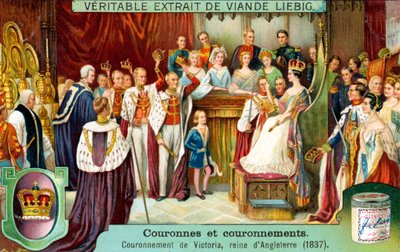 Crowning of Victoria, Queen of England 1837, c1900 av Unbekannt