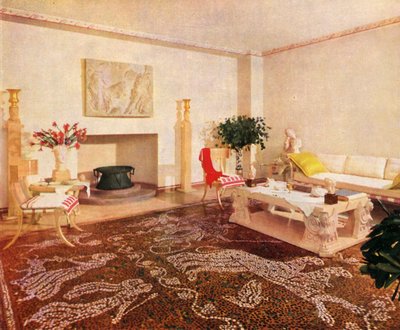 The Dining-Room - Robsjohn-Gibbings, betecknade stilen i detta rum som Sans Epoque, 1941. av Unbekannt