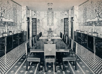 Matsalen i Stoclet-palatset, Bryssel, Belgien, c1914 av Unbekannt