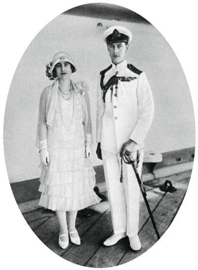 Hertigen och hertiginnan av York ombord på HMS Renown, Malta, 1927, 1937 av Unbekannt