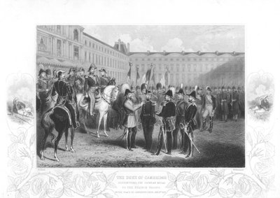 Hertigen av Cambridge överlämnade Krimmedaljen till franska soldater, 1856 av Unbekannt