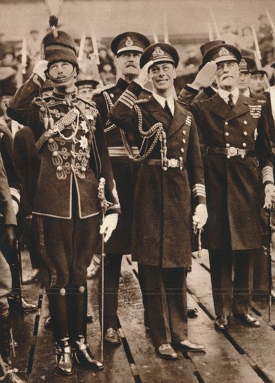 Hertigen av York och prins Henry välkomnade prinsen av Wales i Portsmouth, 1925 av Unbekannt