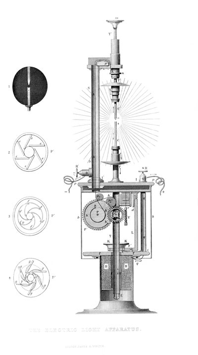 Den elektriska ljusapparaten, 1866 av Unbekannt