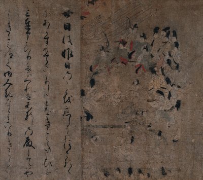 Kejsarnas närvaro vid hästkapplöpningen: Avsnitt från Sagan om Eiga Eiga Monogatari, ca. 1200 av Unbekannt