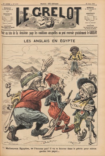 Engelsmännen i Egypten. Karikatyr från Le Grelot, 22 mars 1896, 1896. av Unbekannt