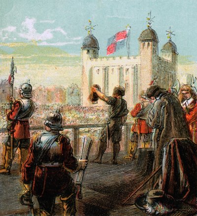 The Execution of Lord Strafford, 1641, c1850 av Unbekannt