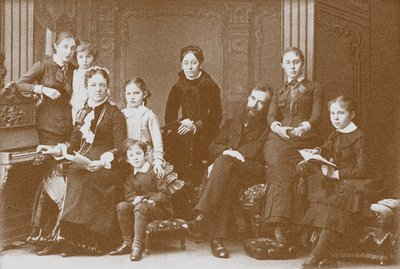Familjen till samlaren, beskyddaren och grundaren av galleriet Pavel Tretyakov av Unbekannt