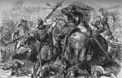 Kampen om standarden vid Pinkie, 10 september 1547, c1880 av Unbekannt