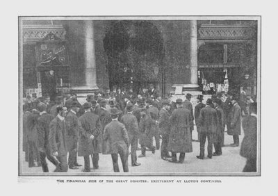 Den finansiella sidan av den stora katastrofen, spänningen vid Lloyds fortsätter, 20 april 1912. av Unbekannt