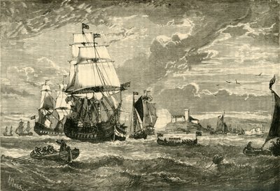 Ostindiska kompaniets första flotta lämnar Woolwich, 1601, 1890. av Unbekannt