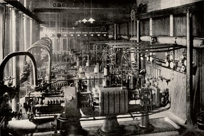 Den första Parsons turboelektriska generatorstationen, c1916 av Unbekannt