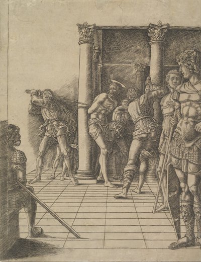 Flagelationen, med trottoaren, ca. 1475-80. av Unbekannt